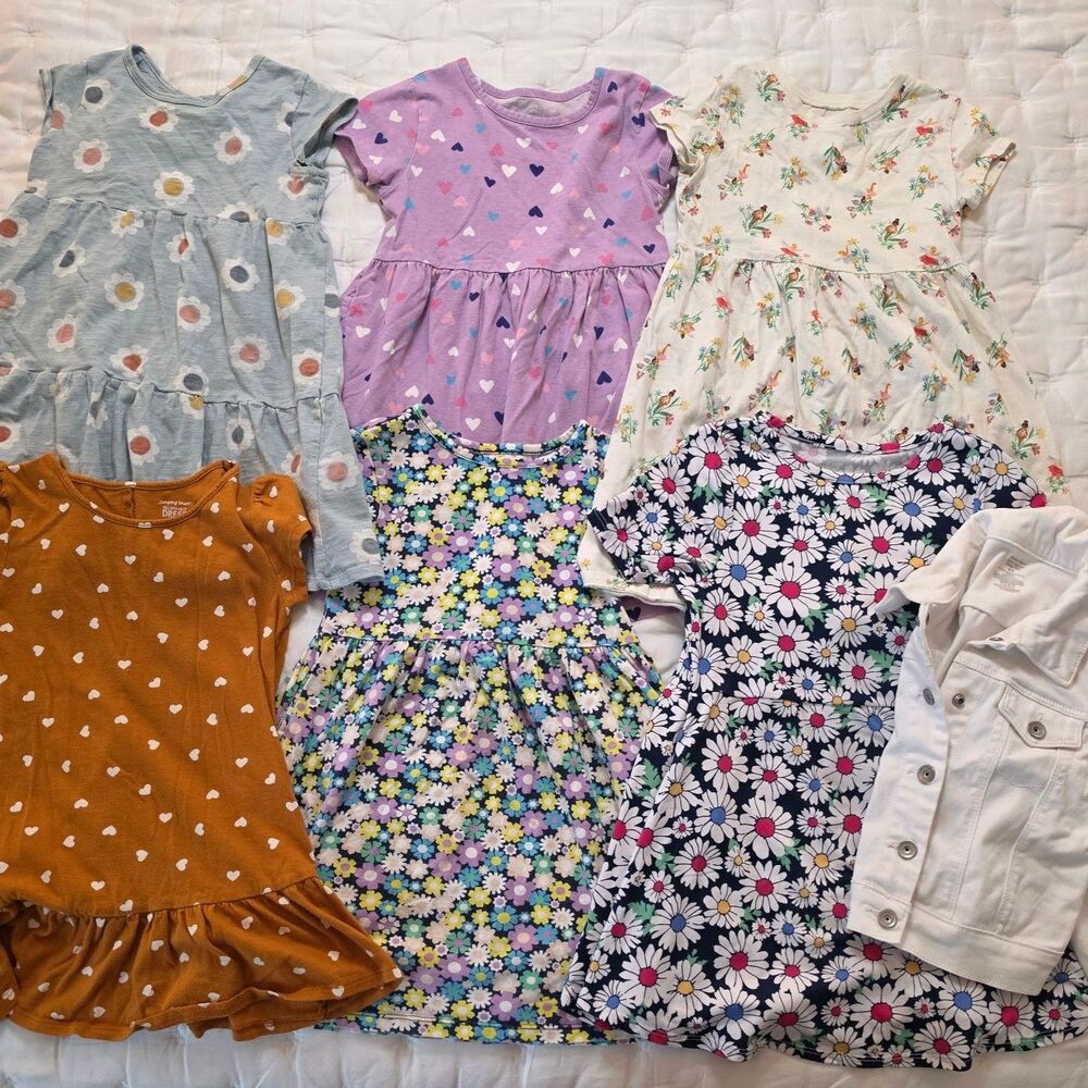 Girls Short Sleeve Dress Lot (6 items) 5T with jacket